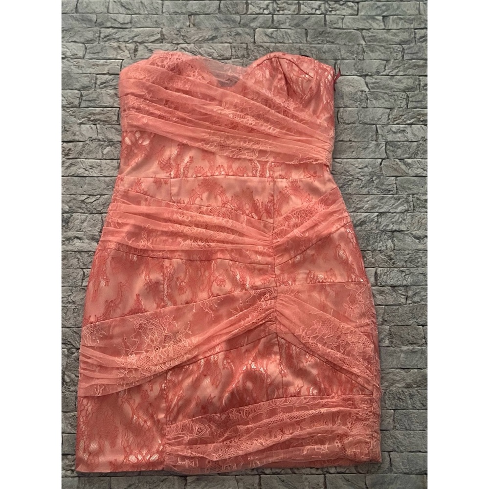 Bebe Summer Romance Wrapped Mixed Lace Dress Women's Size M - Picture 3 of 6